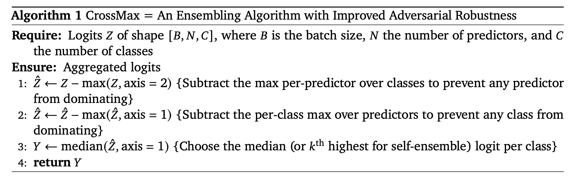 A new ensembling algorithm called CrossMax